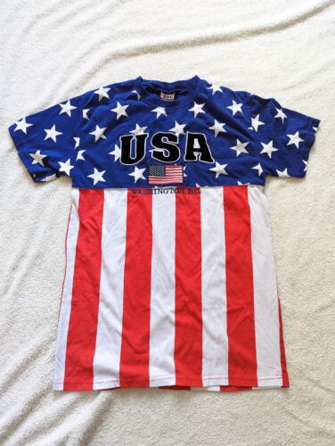 Vintage 90's Washington DC T-Shirt American Flag … - image 1