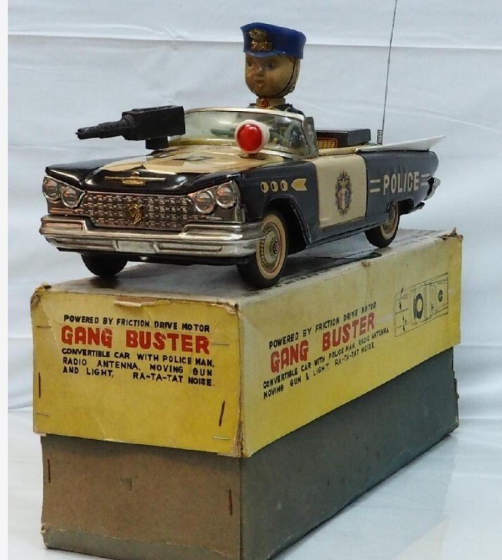 Ichiko Buick Electra Gang Buster tin tin car Friction W/BOX Ichiko Buick Electra Gang Buster tin tin car Friction W/BOX