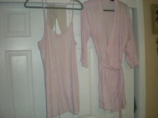 Tahari Chemise Pink Gown & Robe Set - Size L