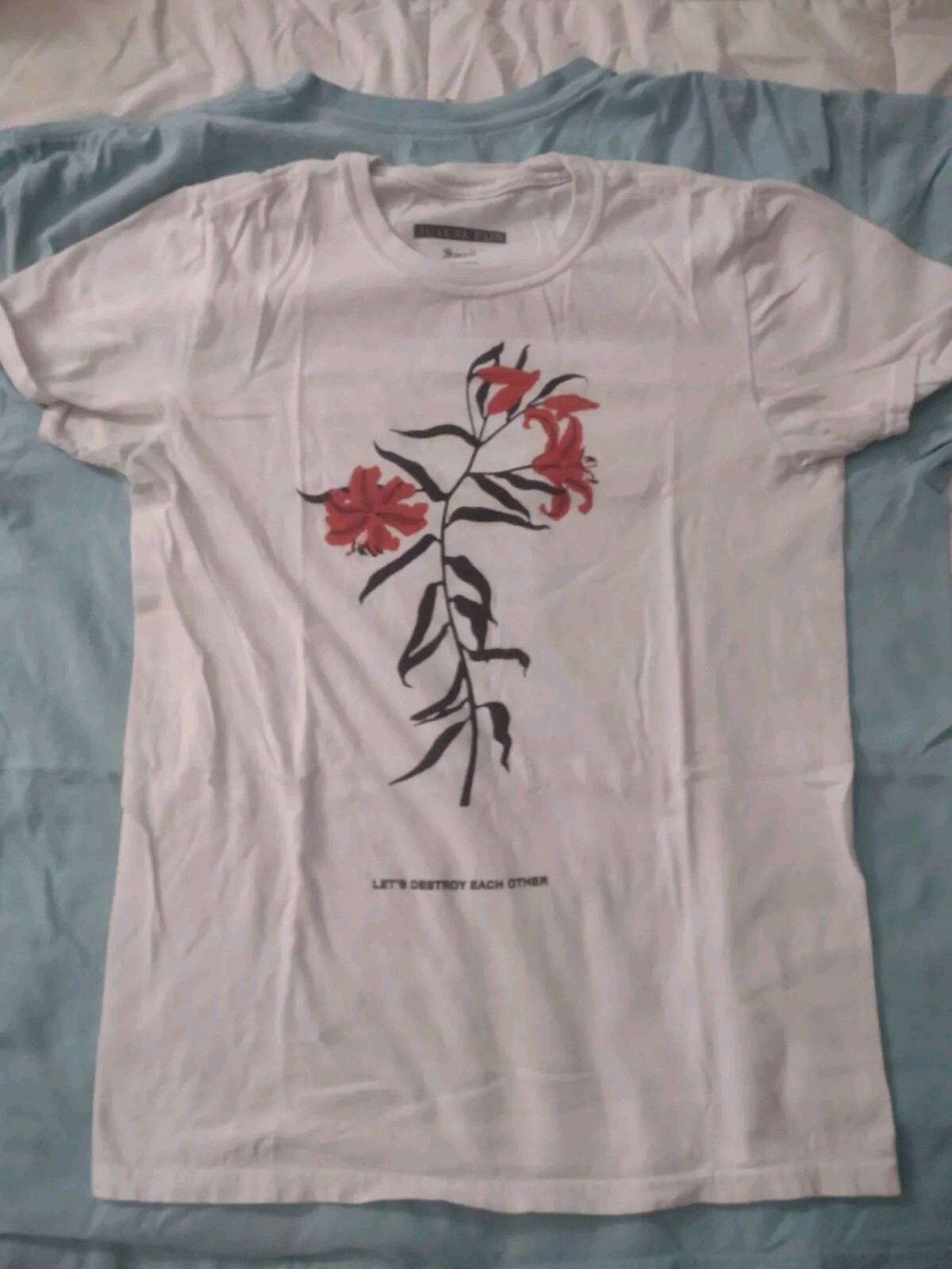 ALTRA T shirt bianca Actual Pain Let's Destroy Pear piccola