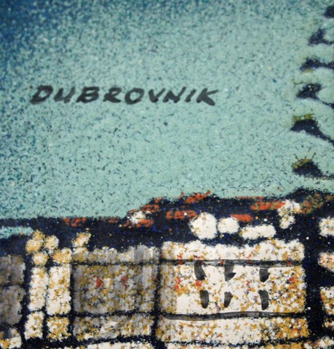 Vintage Enamel on Copper DUBROVNIK Scene Croatia Framed - Picture 2 of 3