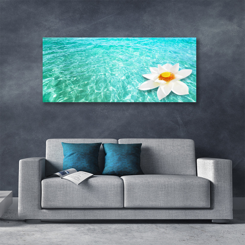 Image tableaux 125x50 impression sur toile fleur eau déco murale panoramique - 2