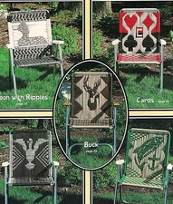 Macrame LAWN CHAIR PATTERNS: golfer fish buck sailboat eagle duck SEAT YOURSELF 