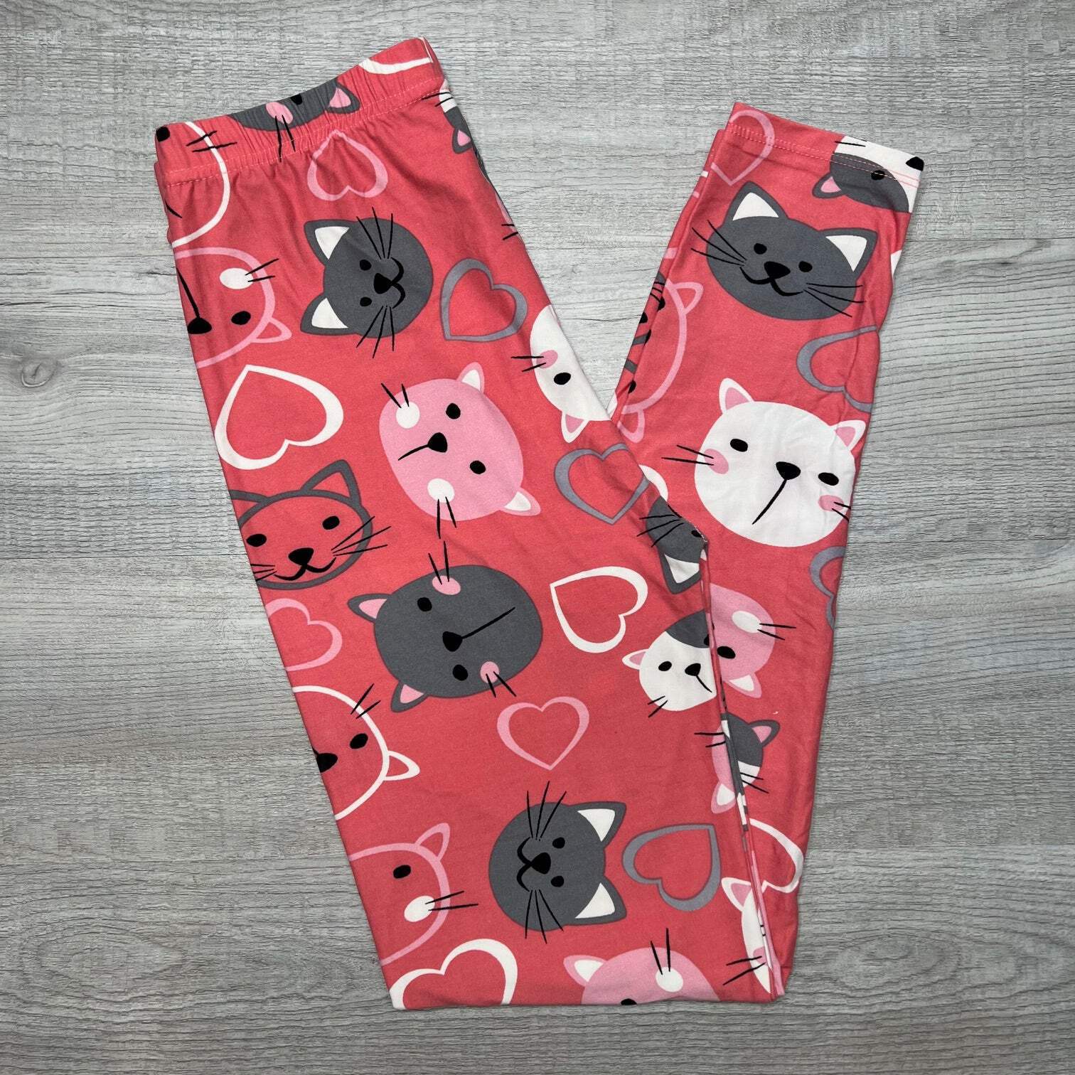 Pink Kitty Cat Print Leggings eBay