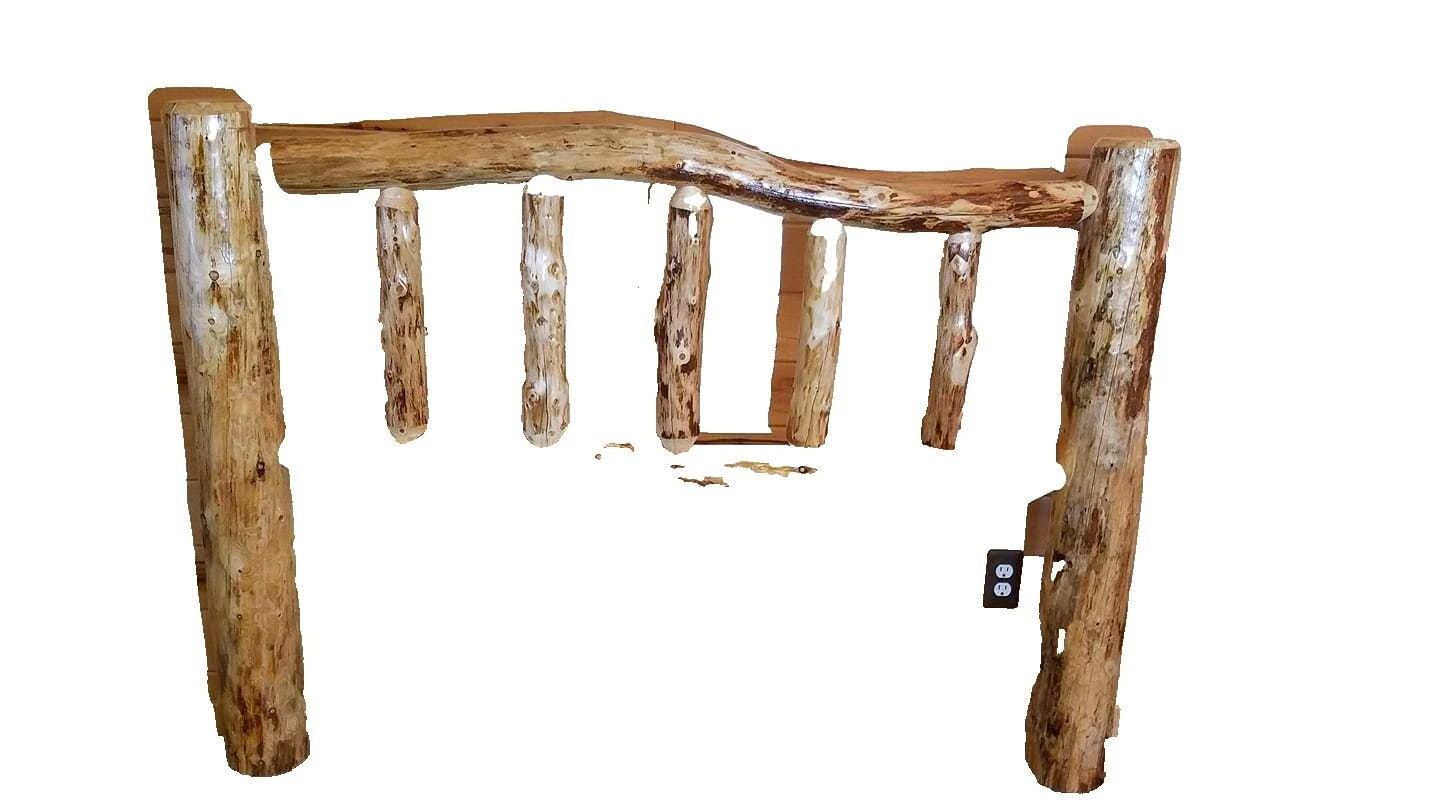 Cabeceras y estriberas de cama rústicas/primitivas de pino