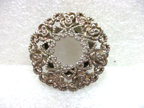 Broche Pince à Foulard Vintage En Métal Doré - Décorée - Occasion Très Élégante - Made In France