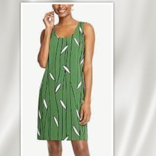 "ANN TAYLOR" GREEN LEAF PRINT SHIFT CAREER CASUAL COCKTAIL DRESS SZE: 6 NWT