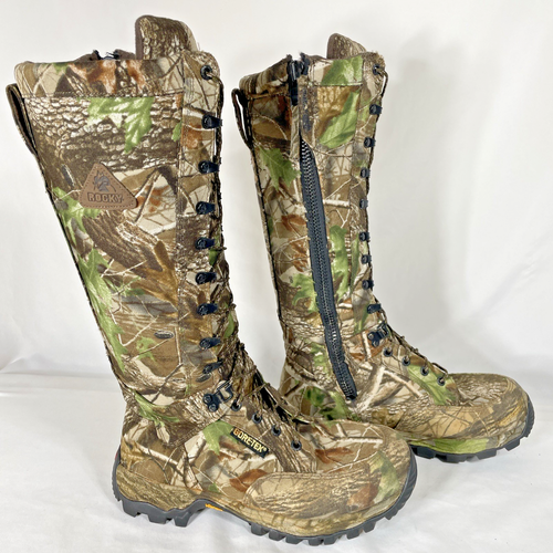 Rocky Boots 7550 Camo 15" Tall Rattler Snake Proof Zipper Gore-Tex Mens Size 8 M - Picture 3 of 14