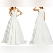 NEW IEENA for MAC DUGGAL 55272 White Chiffon Ball-Gown Wedding Dress Sz 0
