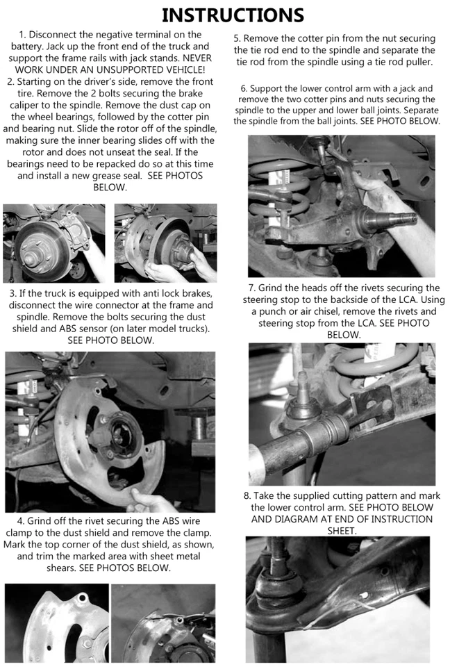 Front 3" Lift Spindles Suspension Kit Fits Chevy S10 GMC Sonoma S15 2wd Truck - Image 2 of 4