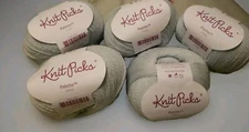 5)) Knitpicks  Fingering Palette  "CLARITY" powder Blue 231 Yds.  Peruvian Wool
