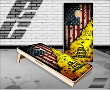Don't Tread On Me Flag Grunge Cornhole Boards Bean Bag Toss Game