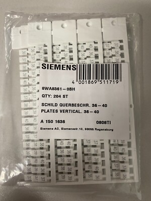 Siemens 8WA8361-0BH wire/terminal marker 204pcs