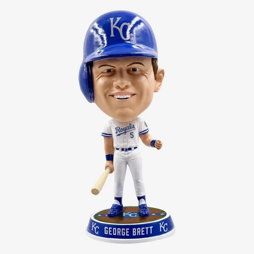 George Brett Kansas City Royals Field Stripe Home Jersey Bighead Bobblehead MLB