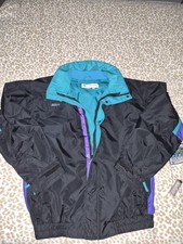 Vintage 90's Columbia Bugaboo Men's Large Jacket Radial Fleece Black Purple Teal