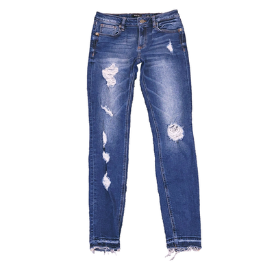 Miss Me Skinny Jeans Sz 27 (28x28.5) Mid Rise Thrashed Look