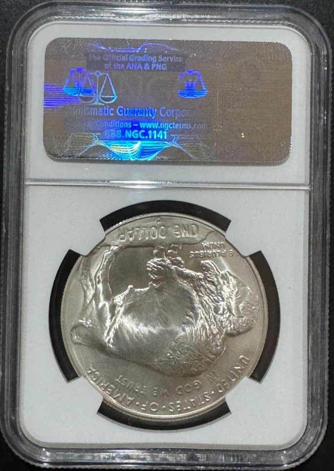 2001 D MS 69 $1 Buffalo Silver Dollar Coin (NGC Certified) - Image 2 of 4