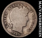 1905-S Silver Barber Dime - Scarce  Better Date  No Reserve  #i4706