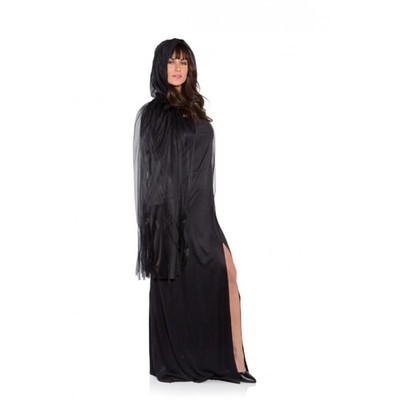 Ghost Adult Costume 3/4 Tattered Black Cape One Size