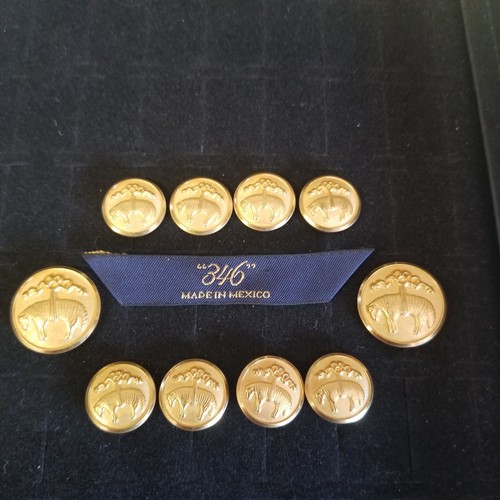 10 Brooks Brothers 346 Gold Tone Golden Fleece Replacement Shank Buttons Blazer - Picture 2 of 10