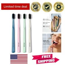 Extra Soft Activated Charcoal Toothbrush Set - Eco-Friendly Travel & Family Pack