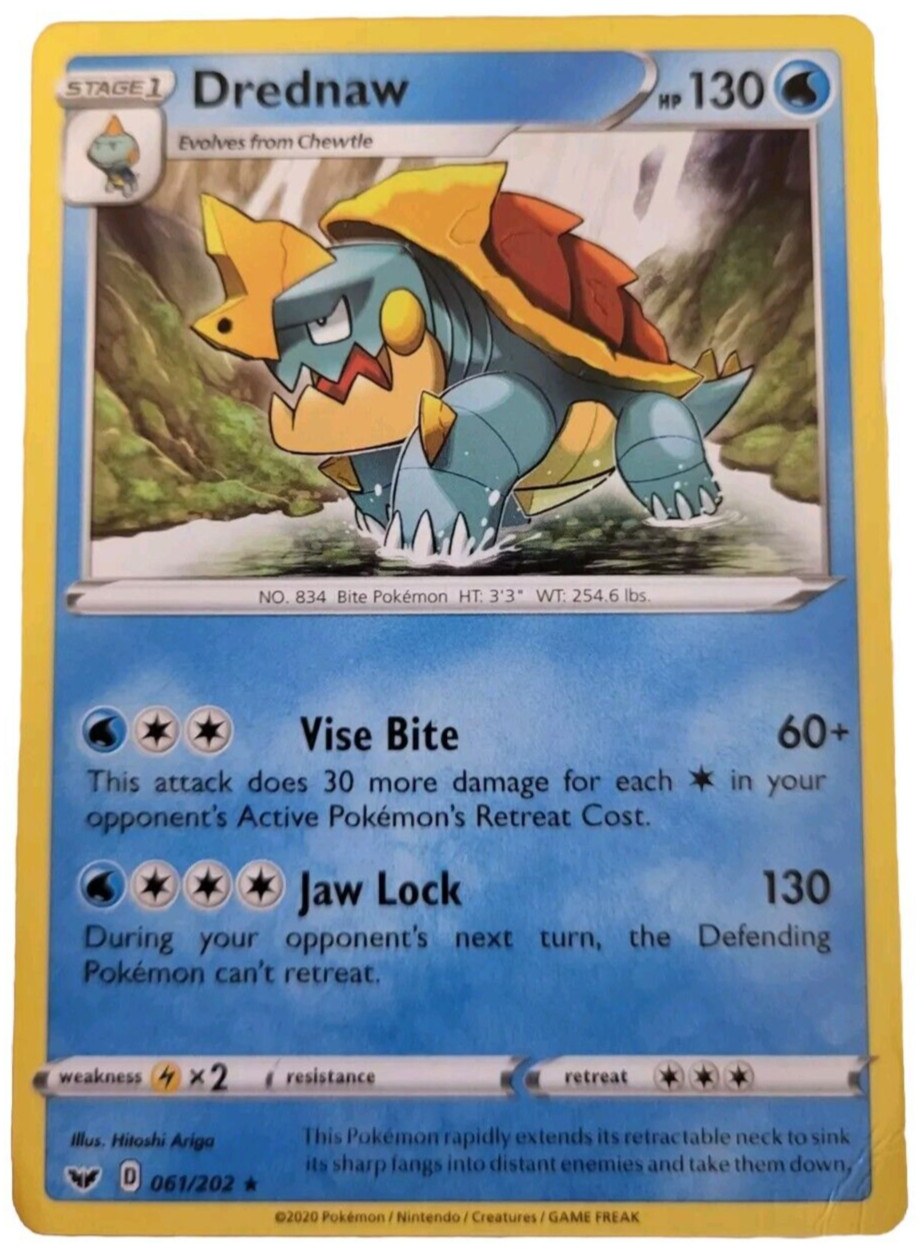 Drednaw RARE Pokemon TCG Trading Card 061/202 (A3