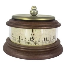 Co. Louis XVI Mantel Clock, Desk Shelf Clock, Retro Tabletop Walnut Brown