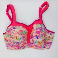Panache Power 5021A High Impact Underwire Sports Bra Size 36 F Tie Dye Colorful