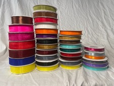 ORGANZA RIBBON 50 YARDS ROLL 1/4" 3/8" 5/8" 7/8" WIDE, SATIN RIBBON 25 YDS Craft