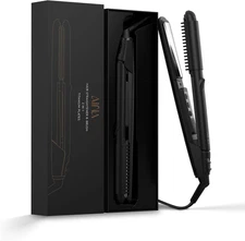 Hair Straightener Comb, Flat Iron with Comb | Titanium Iron 450F | Dual Voltage