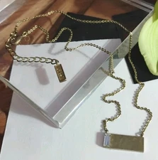 SILPADA KR India Crossbar Swarovski Crystal Brass 15"+ Chain Necklace KRW0041!