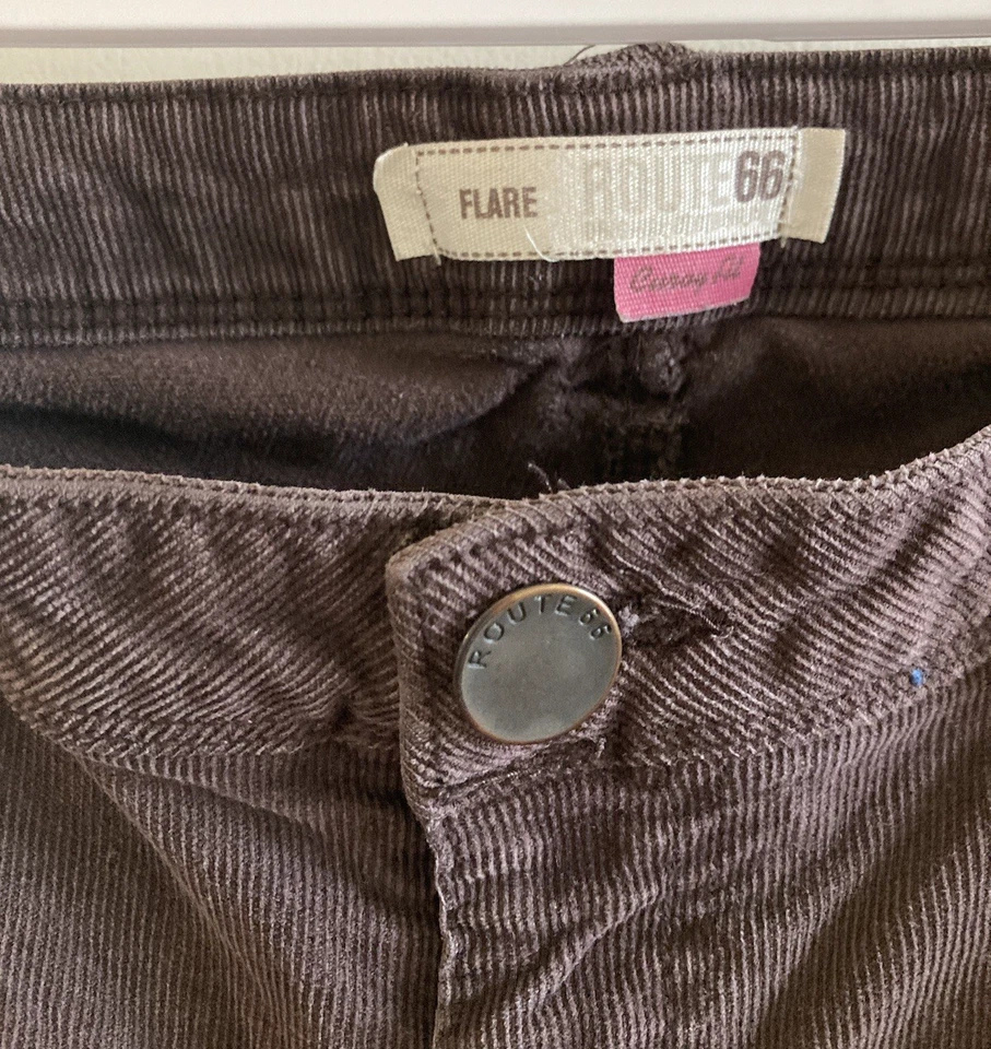 Y2KRoute 66 Flare or Bootcut Corduroy Woman Pant Color Mocha Color Size14 - Image 3 of 4