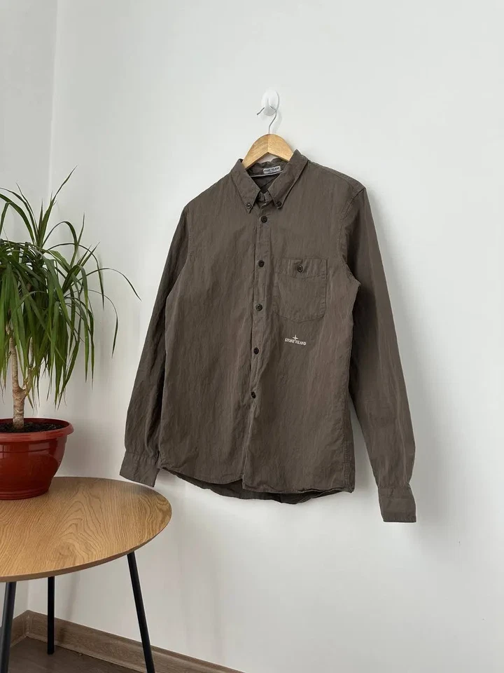 VTG Stone Island Brown 90’s Men’s Shirt - Image 3 of 4