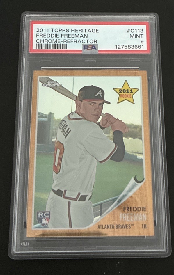 2011 Topps Freddie Freeman Heritage Chrome Refractor #C113 526/562 RC PSA 9 MINT