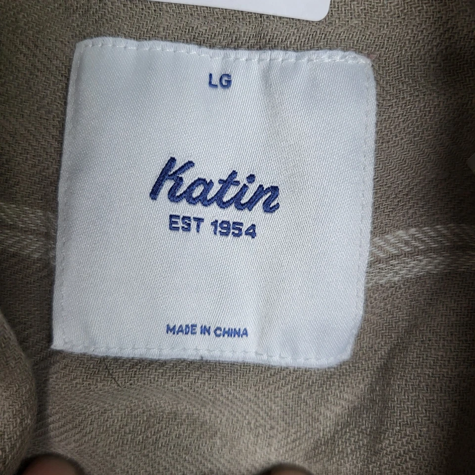 Camisa con botones Katin para hombre GRANDE marrón a rayas manga corta Foto 3 de 4