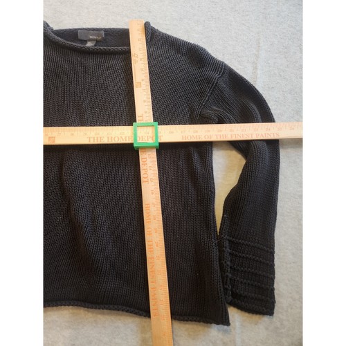Suéter DKNY Pure para Mujer Mediano Algodón Manga Larga Tejido Pullover Acogedor Suave Negro - Imagen 10 de 11