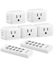 DEWENWILS Wireless Control Outlet, 5 Outlets & 2 Remotes, 100FT Range, 15A