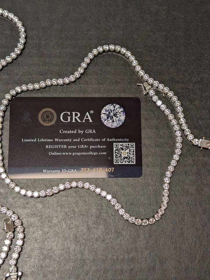 Moissanite Sterling Silver 925 Necklace. 18-19 Inch. 40-55 CARATS!! - Image 4 of 4