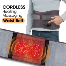Cordless Heated Massage Vibration Lumbar Support Belt for Lower Back Pain Relief