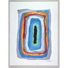 Vintage Abstract Expressionist By Russ Armstrong, Signed (Acrylic on Paper)