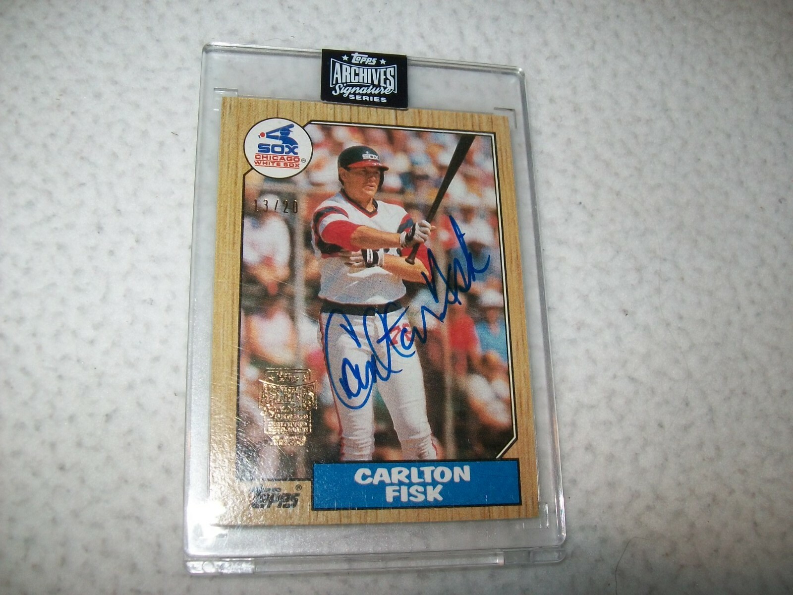 2020 TOPPS ARCHIVES 1987 CARLTON FISK AUTO SIGNED #D13/20 CHICAGO WHITE SOX
