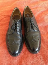 Vintage Florsheim Imperial Black Pebbled Leather Wing Tip Sz 10.5 D