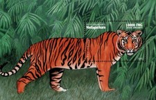 Madagascar 1999 - Tigers Animals - Souvenir Stamp Sheet - Scott #1413 -