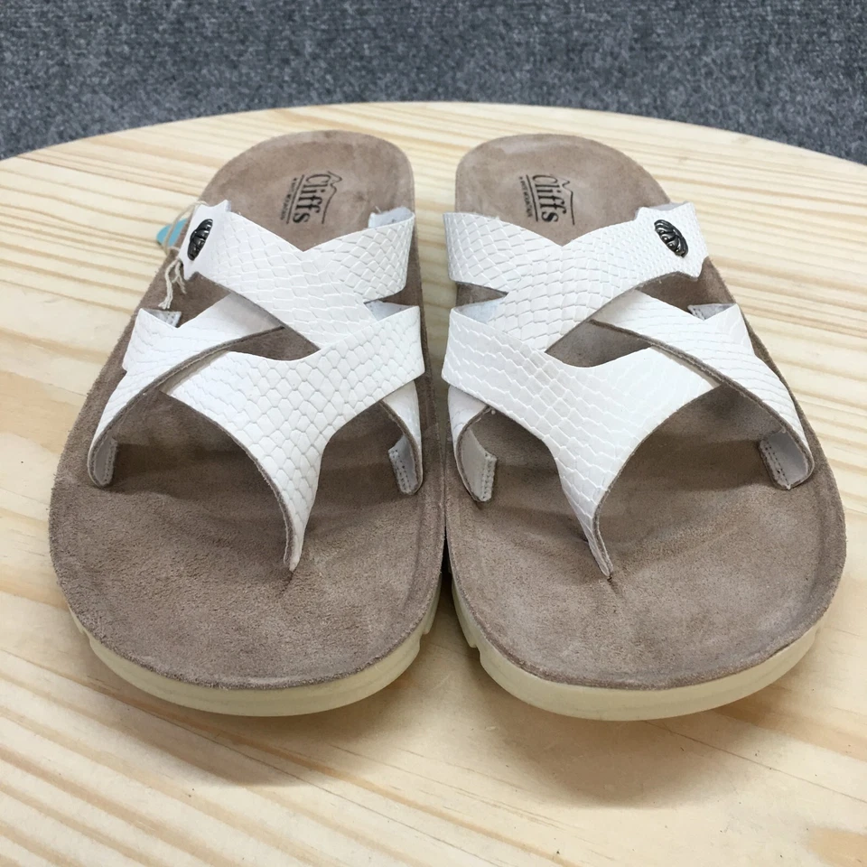 Cliffs by White Mountain Sandals Womens 10 M Banksy Thong White Faux Leather NEW - Image 4 of 4