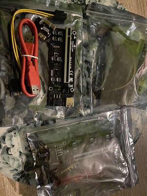 3x 1X auf 16X PCIE PCI EXPRESS EXTENSION RISER NEU GPU Mining PCE164P-N09 V008S+