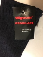 Vintage Wigwam Boot Socks USA Wool Blend 1970s NAVY BLUE Shoe size 5 6 7 8 9