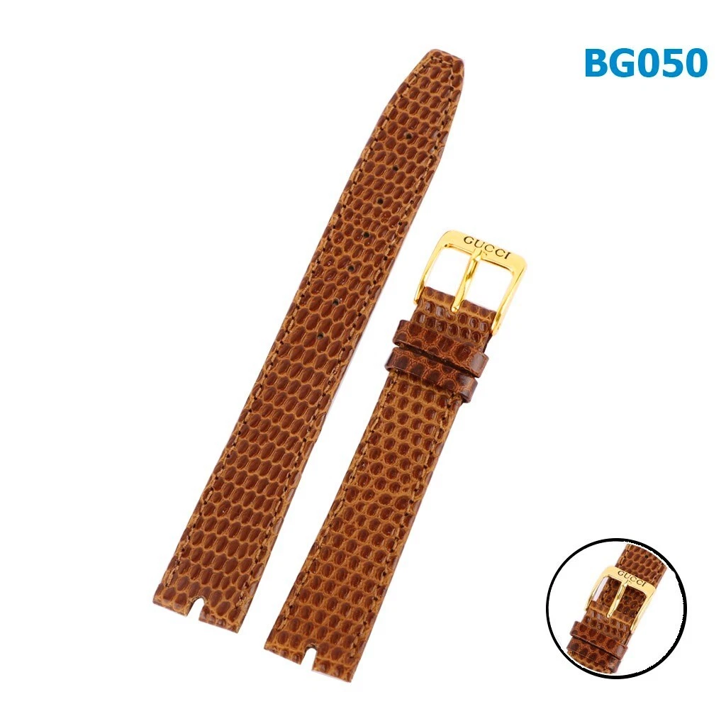 Bande originale en cuir marron Gucci 2000 M 16 mm, avec boucle originale Gucci 14 mm.