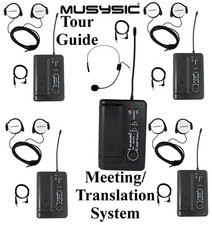 MUSYSIC MU-UR5 MU-UT5 UHF Tour Guide System 1 Transmitter 4 Receivers 16 Ch