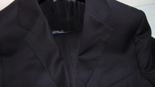 SANTANIELLO SARTORIA KLEID STOFF ING.LORO FLACH KARTE WOLLE BLAU GR 50 A - Bild 2 von 7