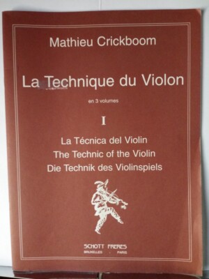 Crickboom La Technique du Violon I Metodo Spartito per violino Parte 1a Nuovo